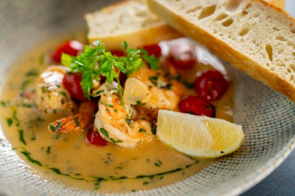 Tygří krevety na středomořský způsob - finedining v Praze